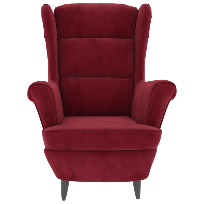 Relaxfauteuil fluweel wijnrood