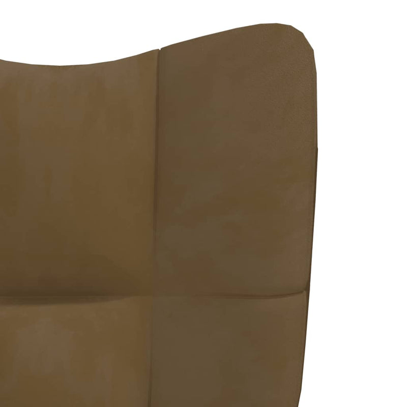 Relaxfauteuil met voetenbank fluweel bruin