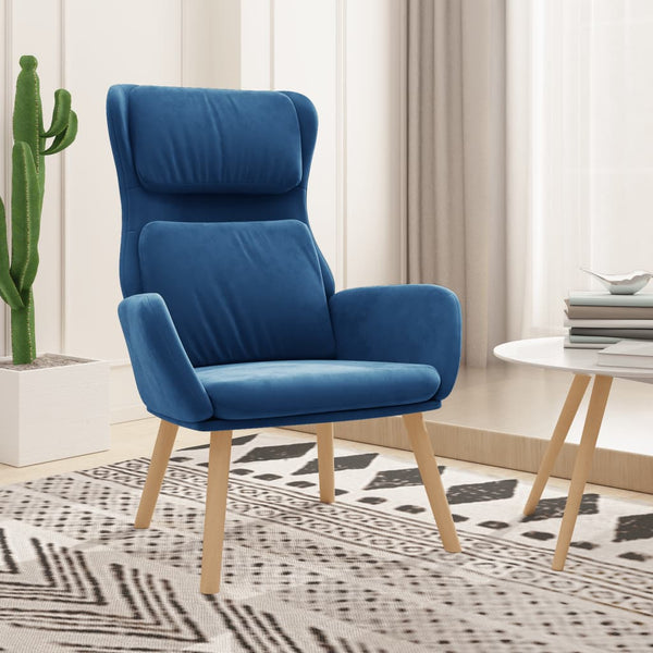 Relaxfauteuil fluweel blauw